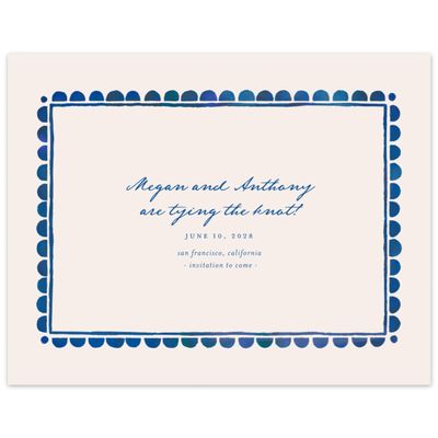 Beige Bordered Wedding Digital Save the Date - Fayvel Landscape
