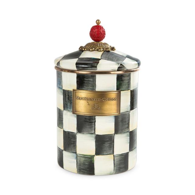 MacKenzie-Childs Courtly Check Medium Enamel Canister