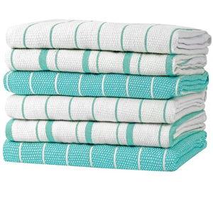Zeppoli Classic Kitchen Linen Towels - 6 Pack - AQUA