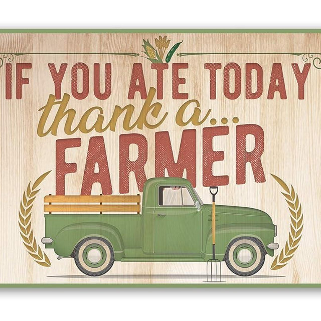 Metal Sign - If You Ate Today Thank a Farmer - Durable Metal Sign - Use Indoor/Outdoor - Great Gift and Decor for Home, Restaurant and Grocery Store Under $20 (8" x 12")