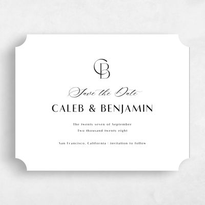 White Ticket Wedding Save the Date - Kenai Landscape