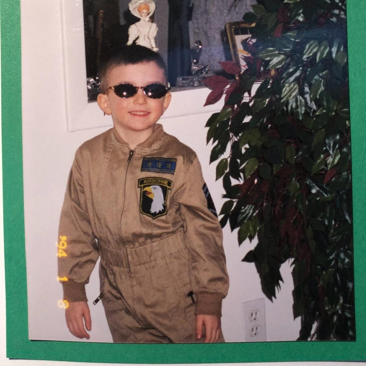 Baby Brian, already an aviation enthusiast!