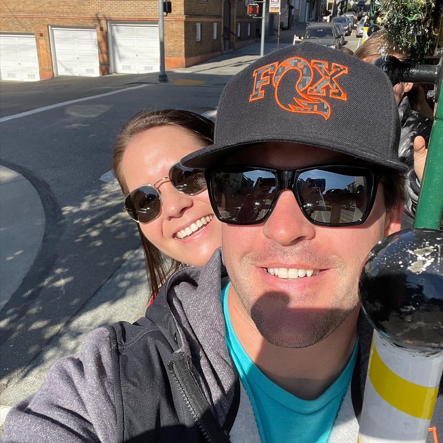 Our first time riding the cable car in San Francisco!