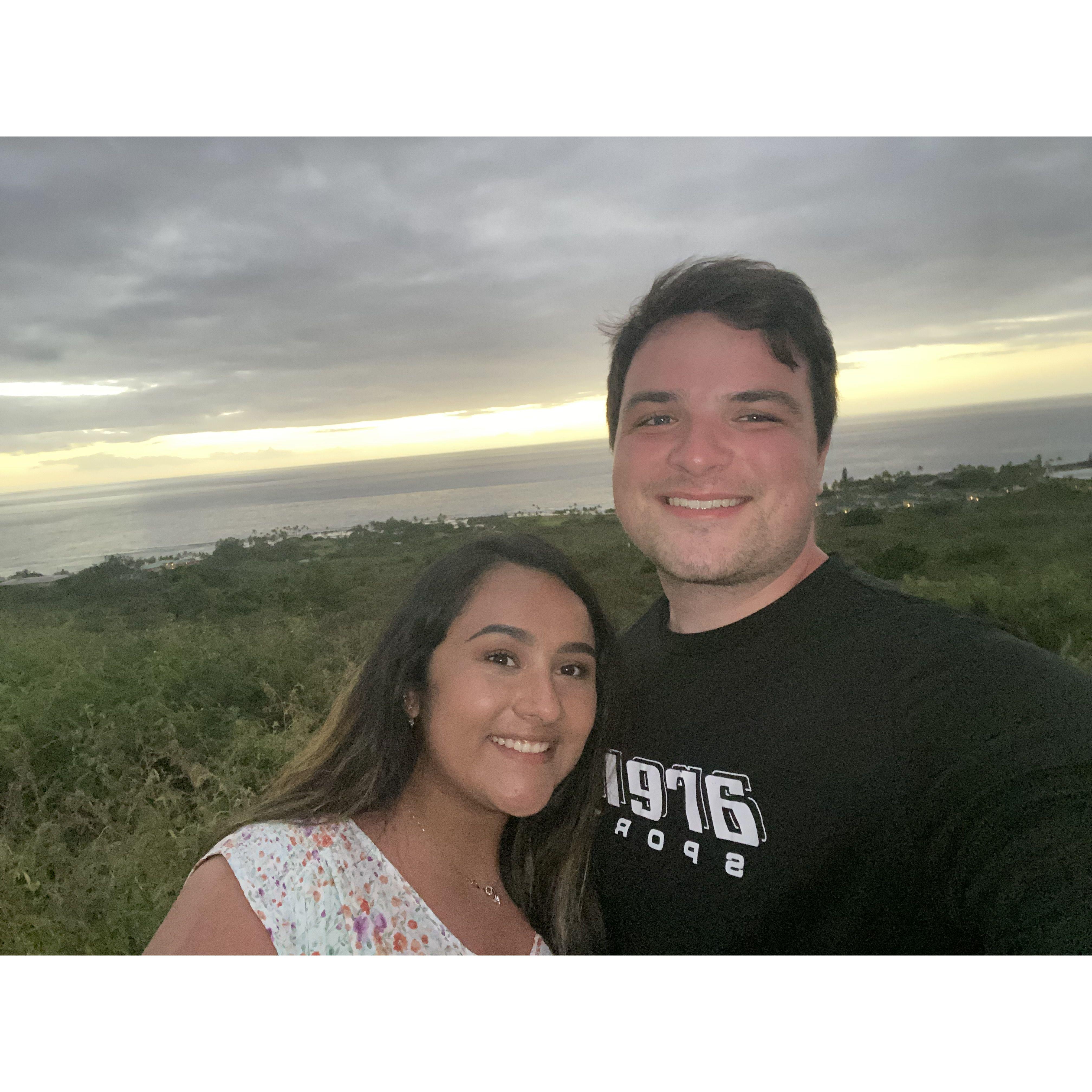 Enjoying the sunset on one our last days in paradise