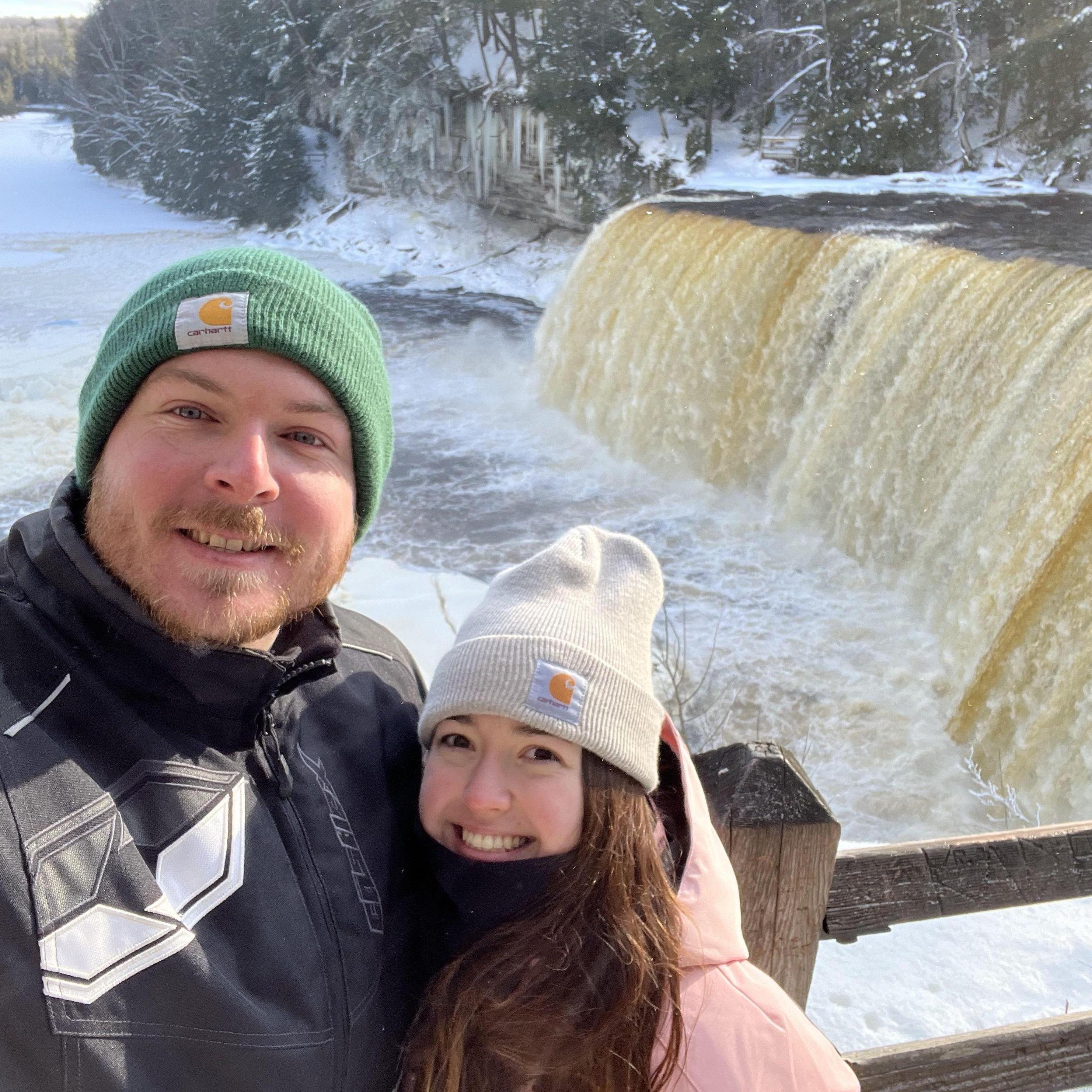 We snowmobiled back to Tahquamenon Falls a few winters later