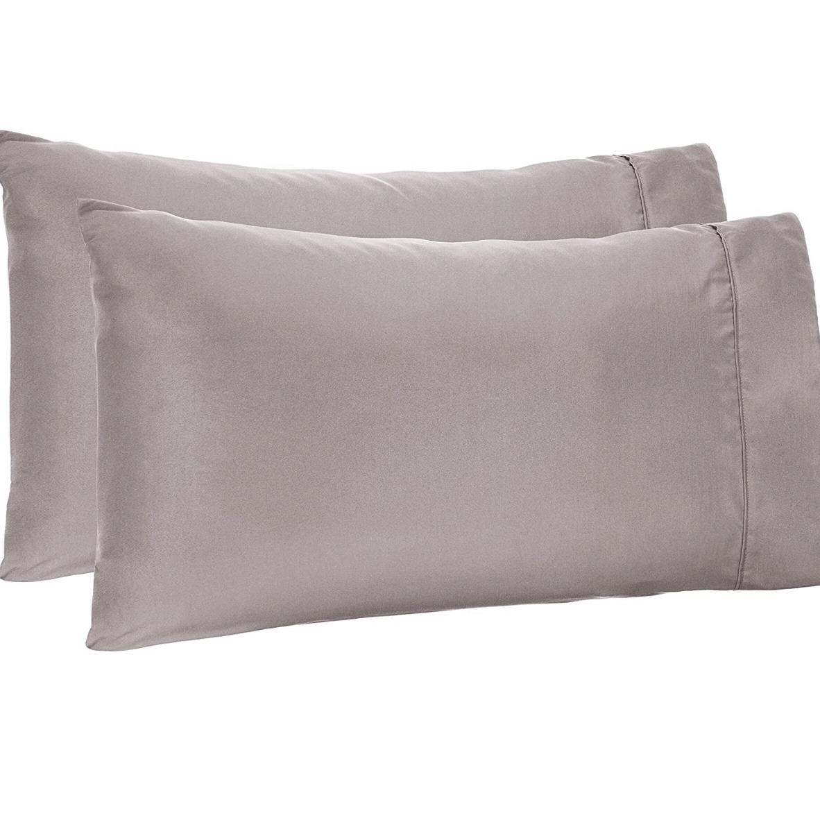 AmazonBasics Light-Weight Microfiber Pillowcases - 2-Pack, King, Dark Grey