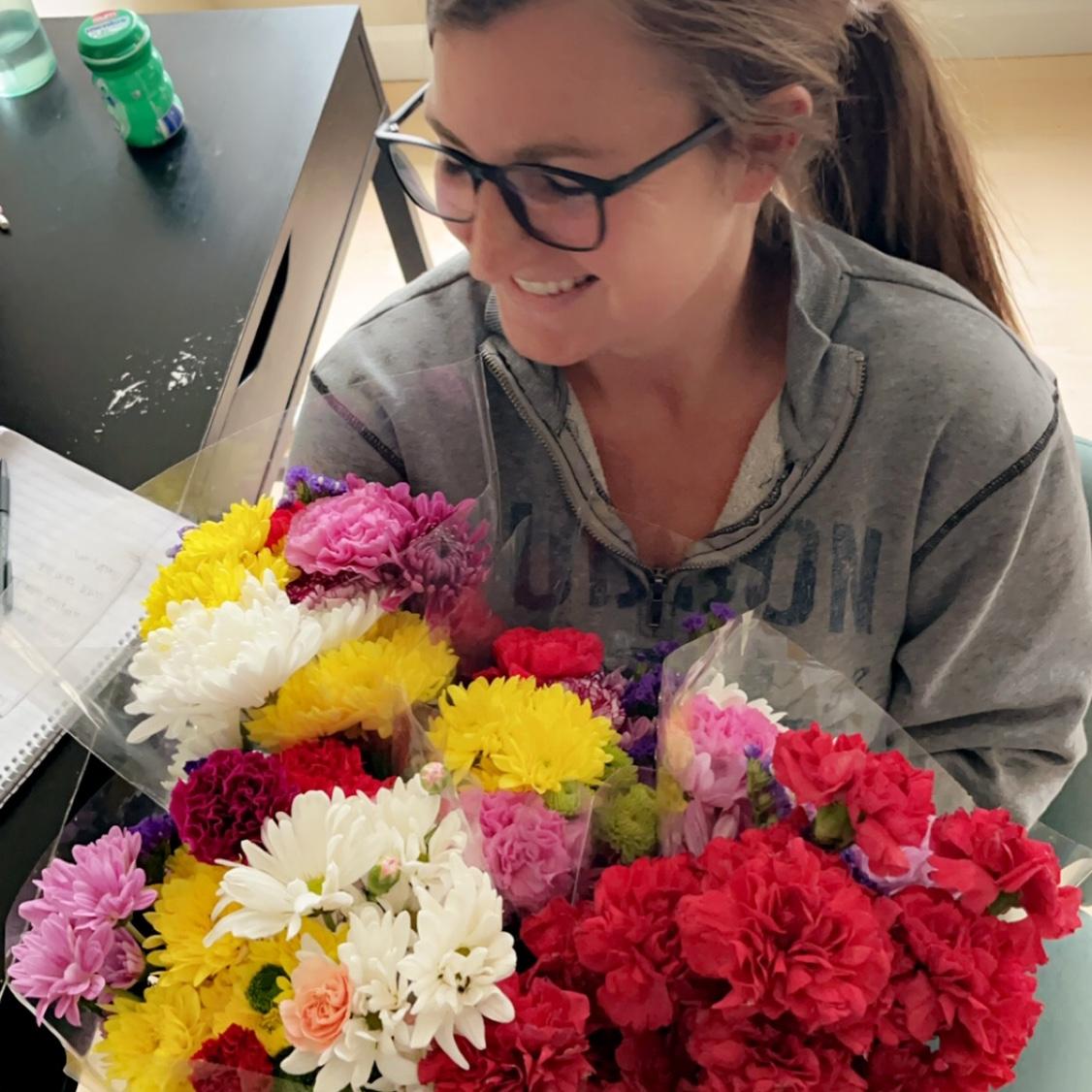 Aaron's weekly flower haul for me!