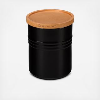 Large Canister with Wood Lid
