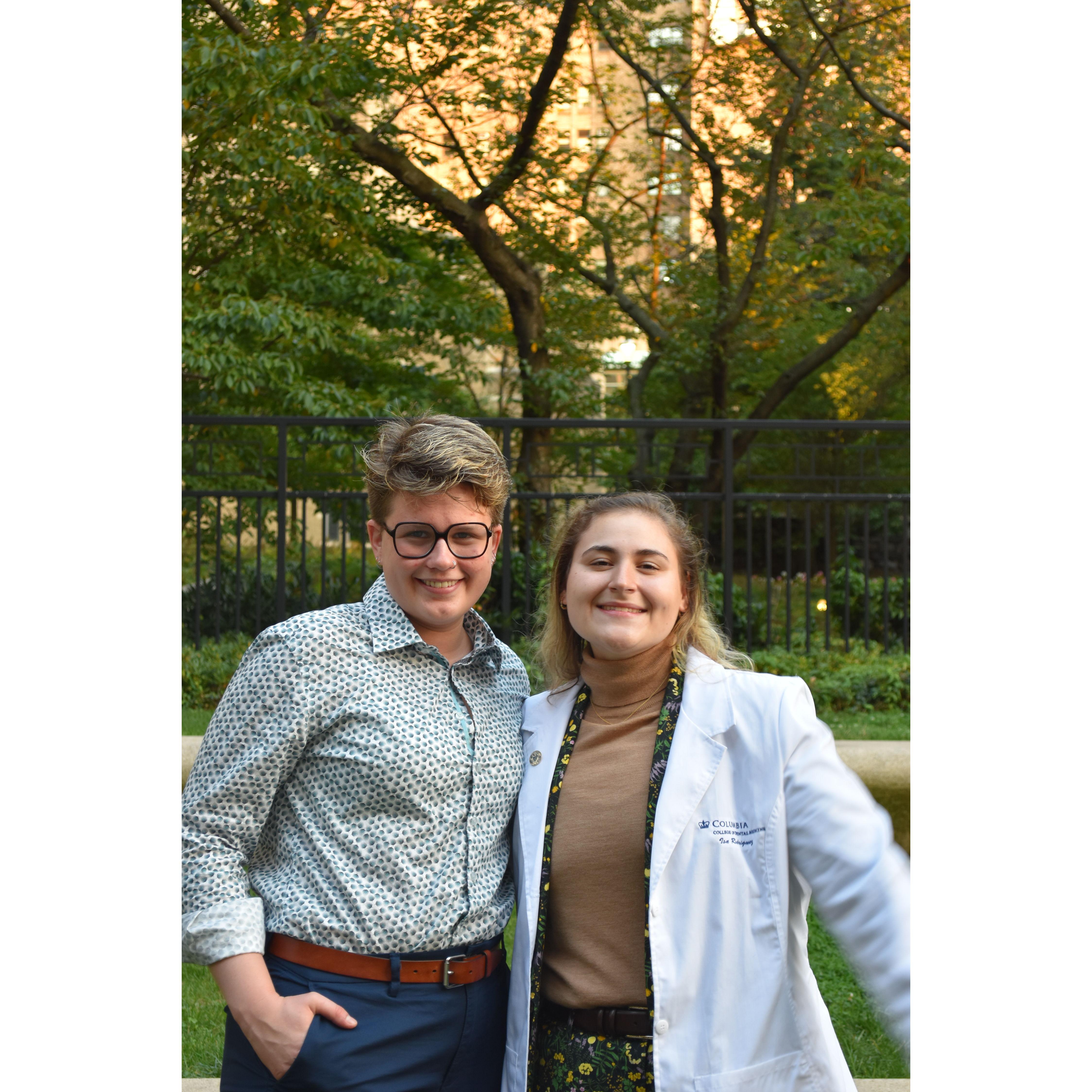 Jenn supporting Isa at her Clinician’s ceremony at Columbia