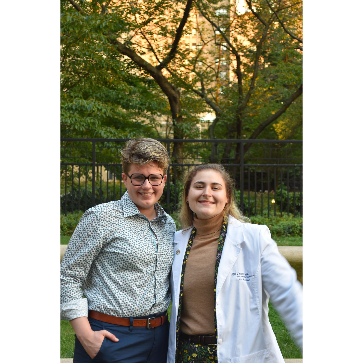 Jenn supporting Isa at her Clinician’s ceremony at Columbia