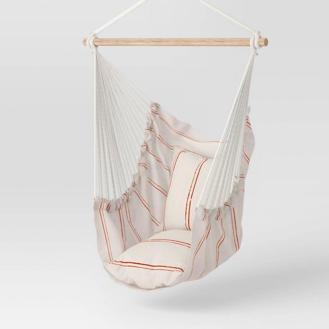 Pillowtop Outdoor Hammock Chair Striped - Ecru - Threshold™