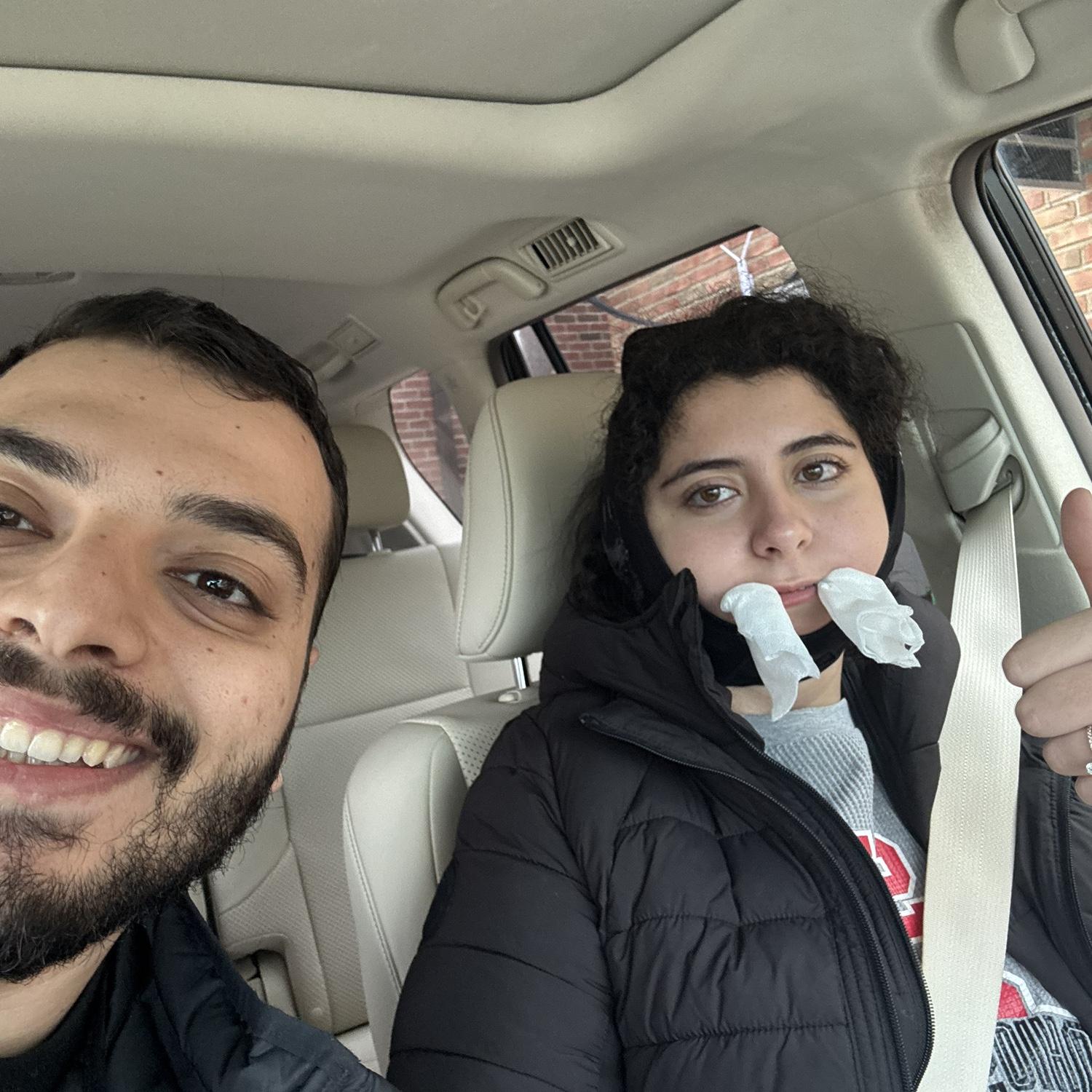 When George drove me to get my wisdom teeth extracted!