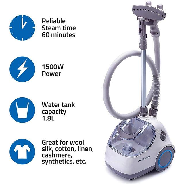 PurSteam Elite Garment Steamer, Heavy Duty Powerful Fabric Steamer with Fabric Brush and Garment Hanger