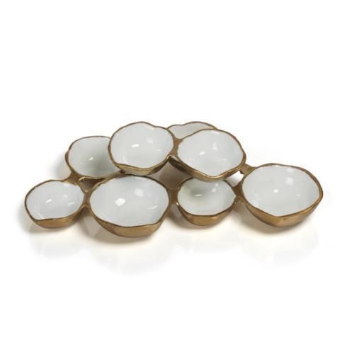 Zodax ~ Small Cluster of Eight Serving Bowls - Gold and White, Price $62.95 in Tupelo, MS from Elizabeth Clair's