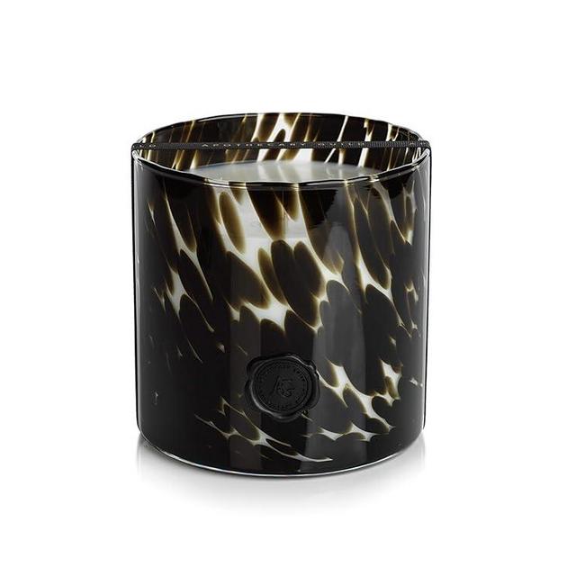 Apothecary Guild Opal Glass 3 Wick Candle Jar 6" x 6" 150 hours Burn Time Black
