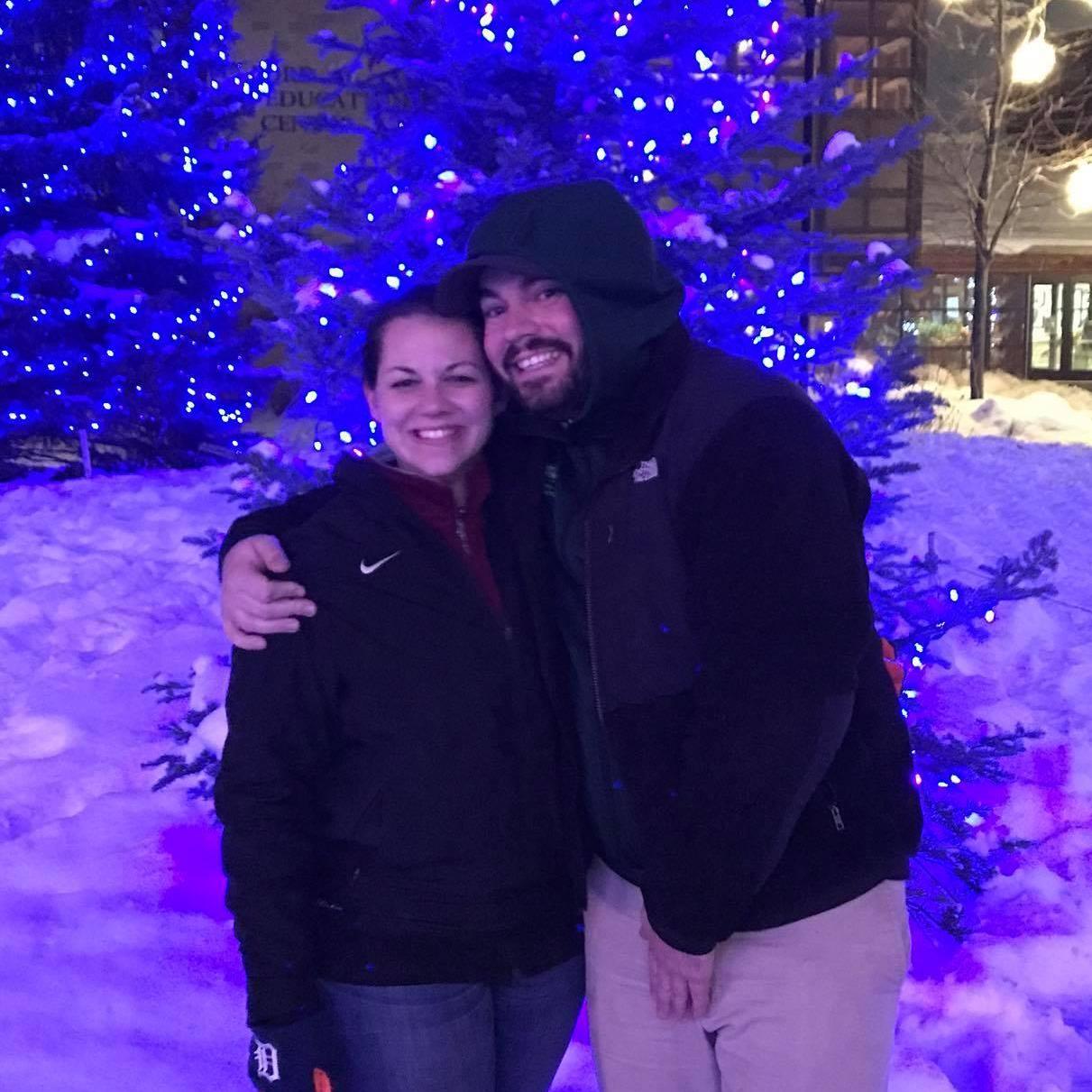One of many Detroit Zoo trips *Joe is protecting himself from a snowball - December 2017