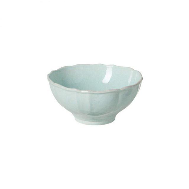 Casafina Stoneware Ceramic Impressions Collection Small Serving Bowl D7.5" H3.75" 41oz. Robins Egg Blue