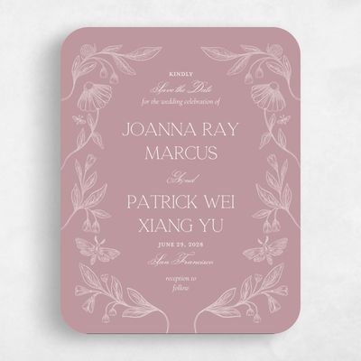 Pink Rounded Wedding Save the Date - Gaspard Portrait