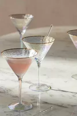 Zaza Lustered Martini Glasses, Set of 4