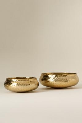 The Collective Artisan Pebbled Metal Bowls, Set of 2