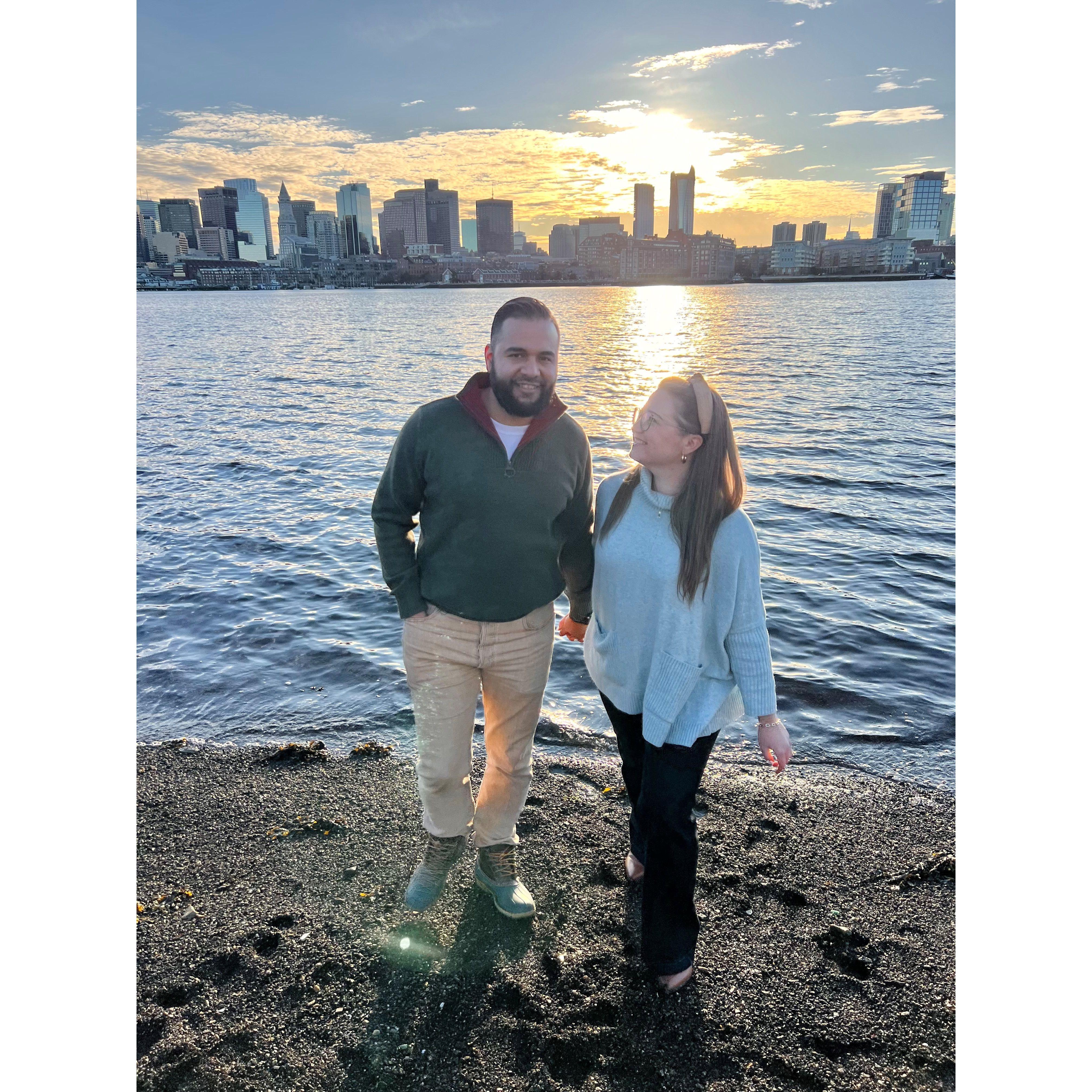 Engagement Photos at the East Boston Waterfront - Winter 2024