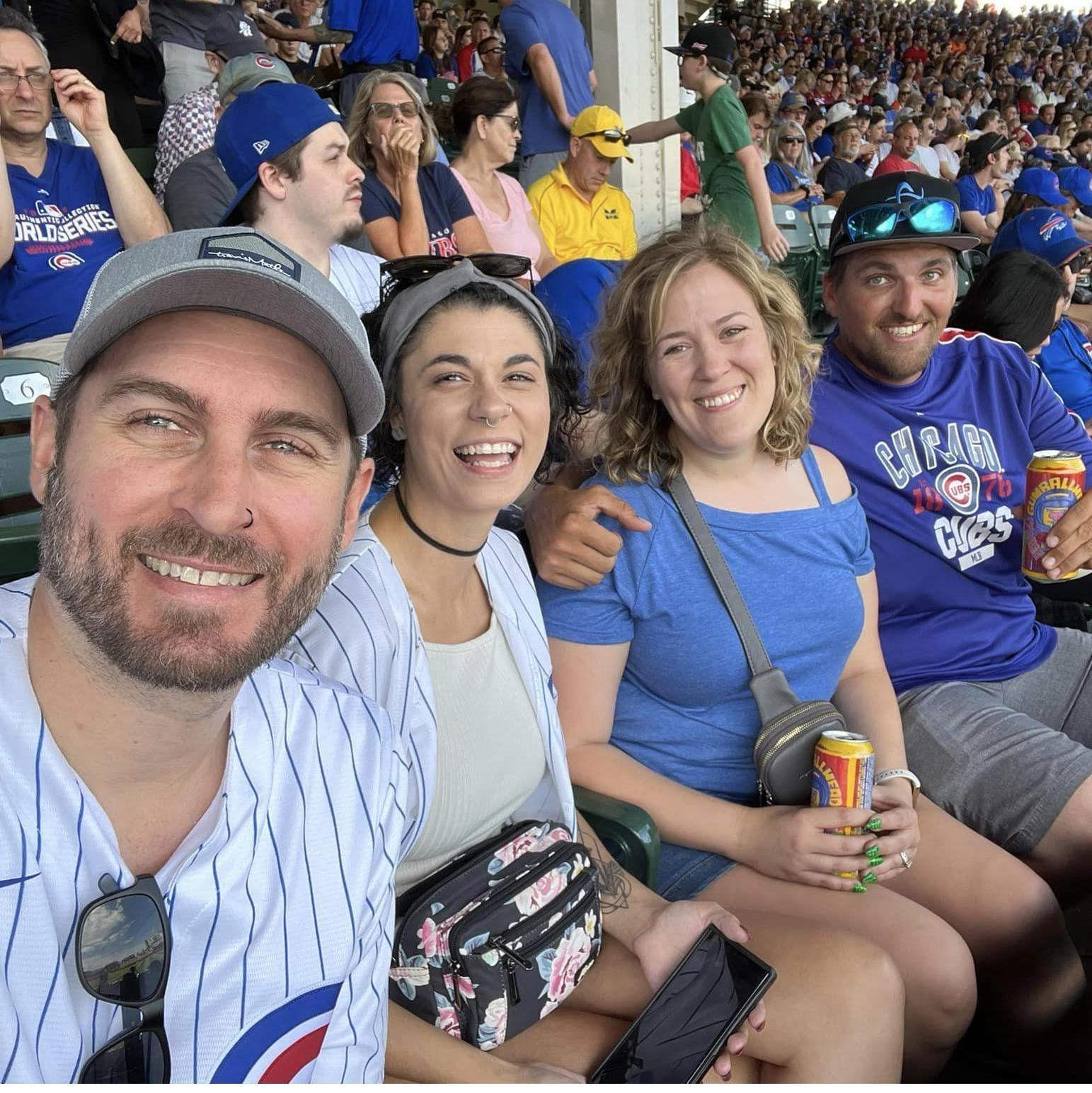 Our first cubs game! Thank you Becca & Keith for making this happen! Cheers to great friends!