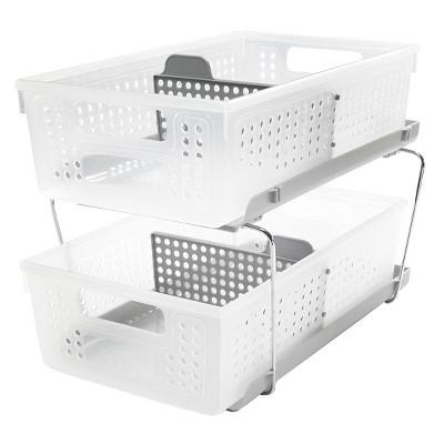 madesmart - Madesmart 2-Tier Organizer with Dividers Gray - Madesmart