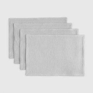 Organic Airy Gauze Placemats in Light Grey