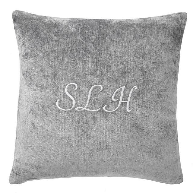 Lucia Chenille Pillow Cover, 22", Smoke