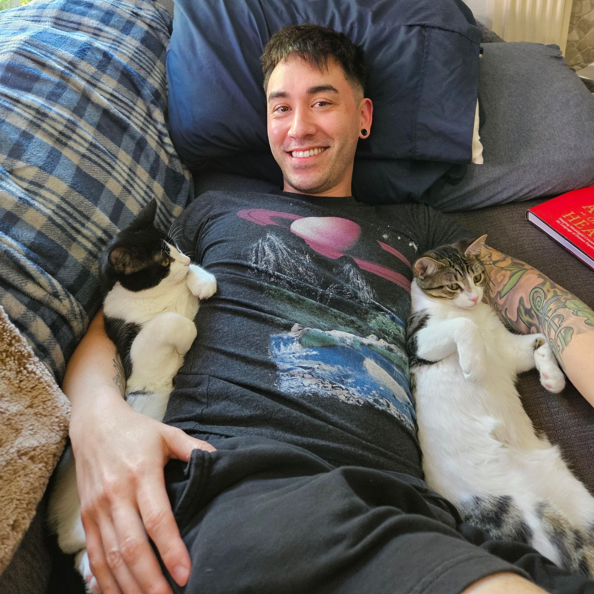 snuggle time with our precious furbabies, Onyx and Opal! 😸😻