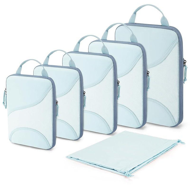BAGSMART Compression Packing Cubes - 6 Set Travel Packing Cubes for Suitcases, Compression Suitcase Organizers with Shoe Bag