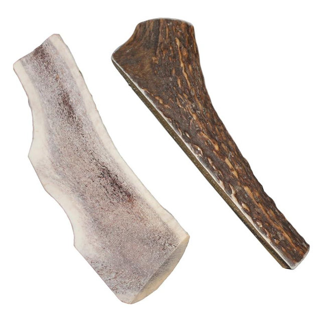 Elkhorn Premium Chews - Large Split Twin Pack (for 30-50 lb Dogs) Premium Grade Elk Antlers for Dogs (2 Pieces) Sourced in The USA