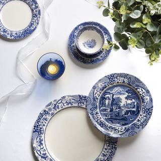 Blue Italian Brocato 12-Piece Dinnerware Set, Service for 4