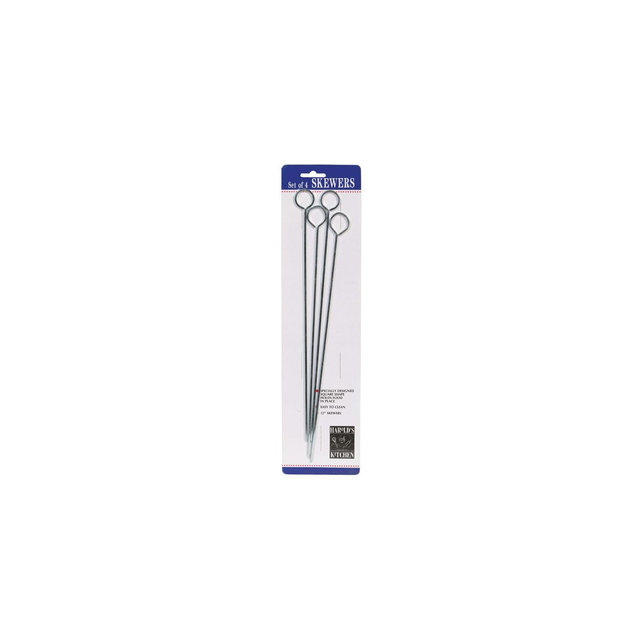 Harold's Kitchen Silver Chrome Barbecue Skewers