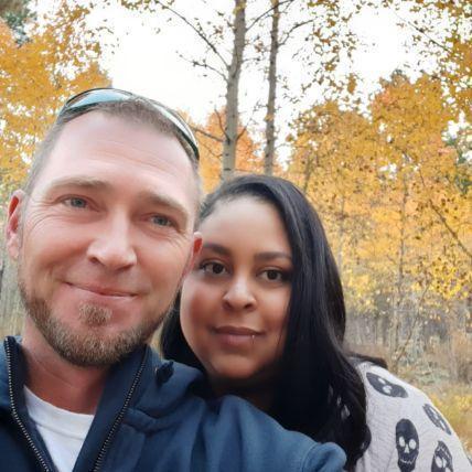 Phil's favorite picture of us. We pulled off while driving in South Lake Tahoe to take pictures with these gorgeous Aspens.