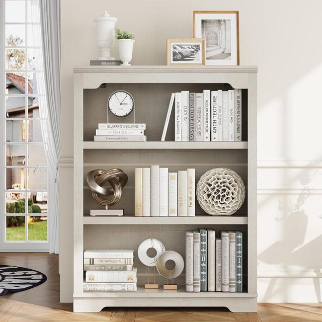 HIFYOBRO 3 Tier Bookshelf and Bookcase, 31.5" Wide Wooden Book Shelf, Freestanding Open Display Storage Bookshelves for Study Room, Home Office, Living Room