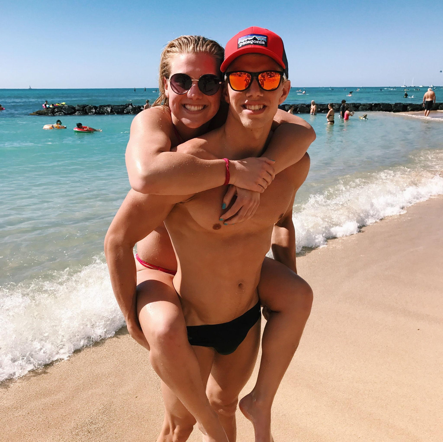 Another picture from our training trip in Hawaii! Many days spent napping on Waikiki beach between practices!