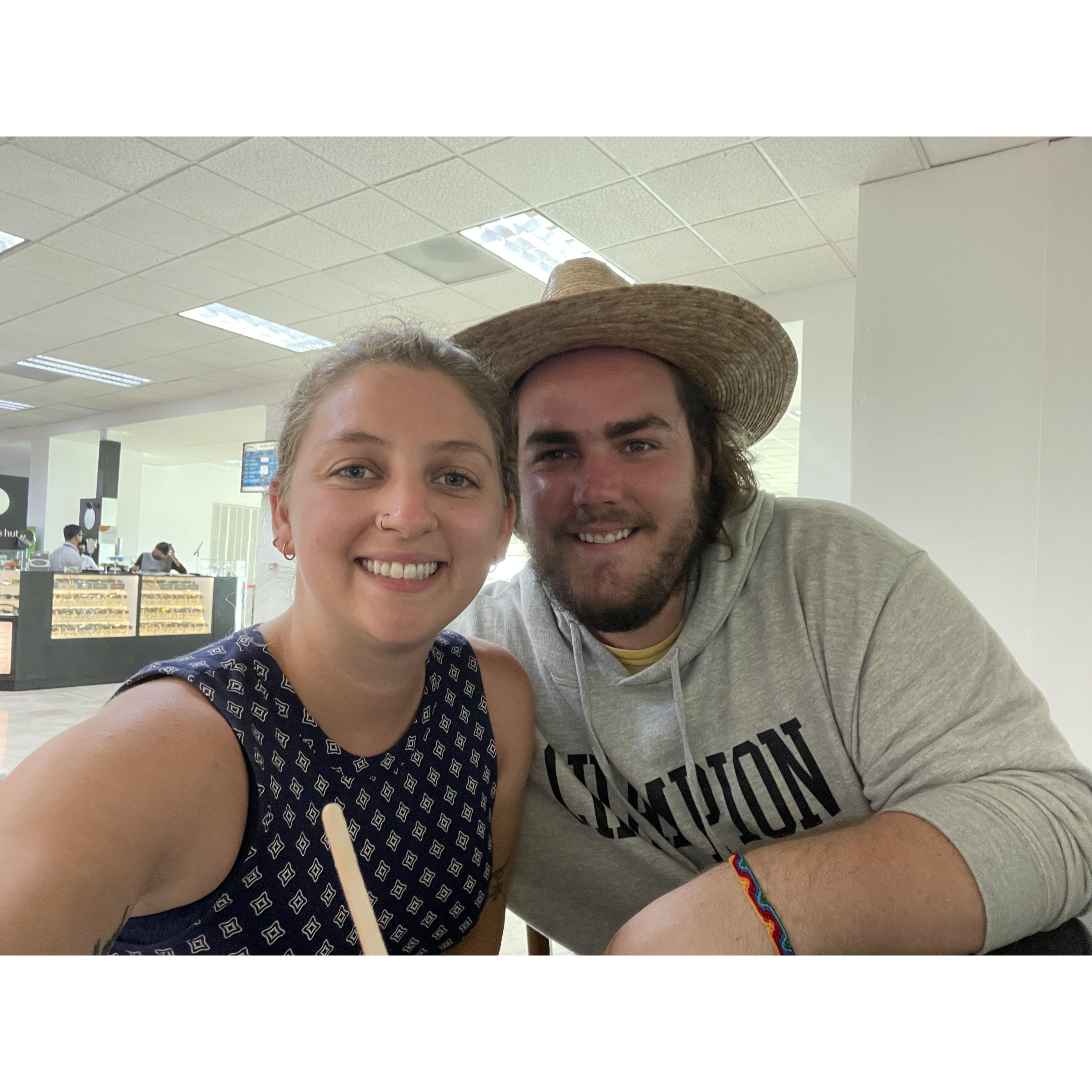 Flying back from Mexico after celebrating Jancy's 30th