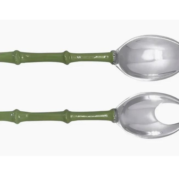 Green Bamboo Salad Servers