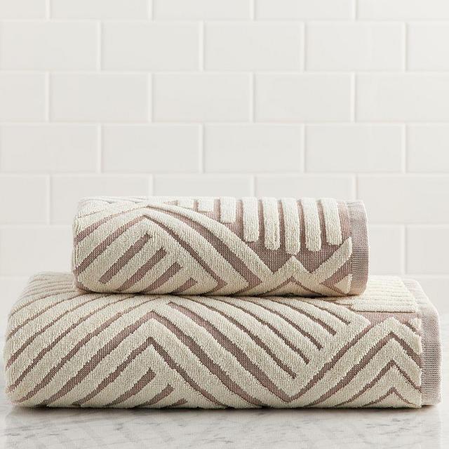 Caramel Sweet July Sculpted Geo Bath Towel