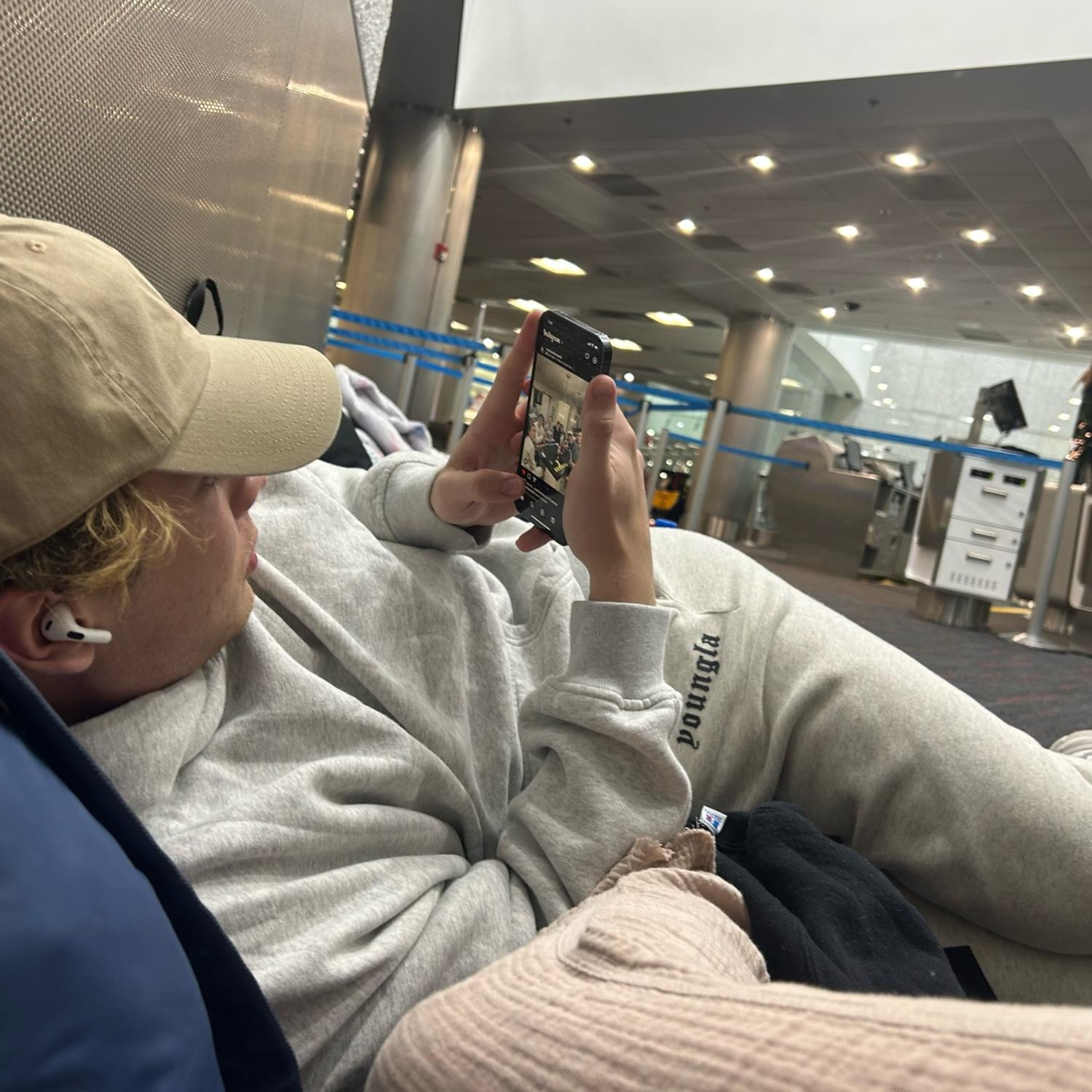 first of many future nights sleeping at the airport
