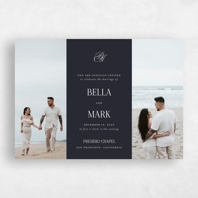 Black Wedding Invitation - Kennedy Multiphoto
