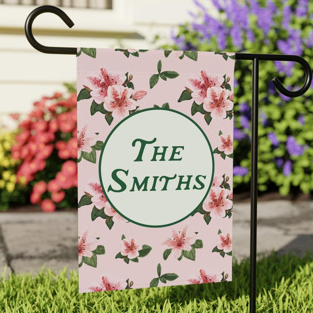 Custom Golf Azalea Garden Flag, Pink Golf Gift for Women, Personalized Garden Flag, Golf Flower Garden Banner, Golf Outdoor Home Decoration