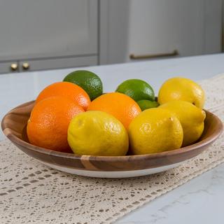 Acacia Bowl with White Lacquer Bottom