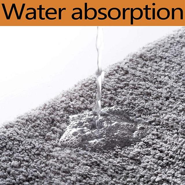 Bathroom Rug Gray Bath Mat Silver Shower Shaggy Floors Extra 24x16 Thick Super Soft Best Absorbent Perfect Absorbant Plush Machine Washable Door Mat Dry Carpet Grey Gentsing