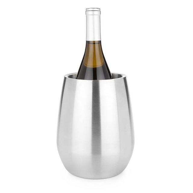 Viski Wine Chiller, Double Walled Insulated Wine Bottle Holder, Single Bottle Wine Chiller, Stainless Steel