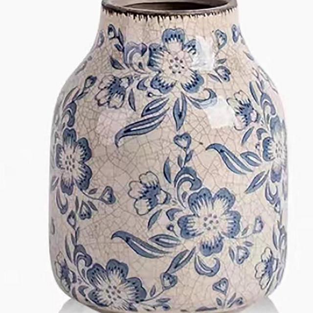 Vintage Blue and White Porcelain Flower Vase Home Decor