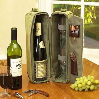 Insulated Wine Cooler Bag with Glasses & Corkscrew