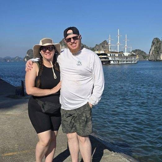 Exploring a cave in Ha Long Bay!