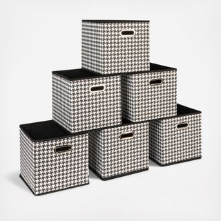 Fabric Storage Cube Bin, Set of 6